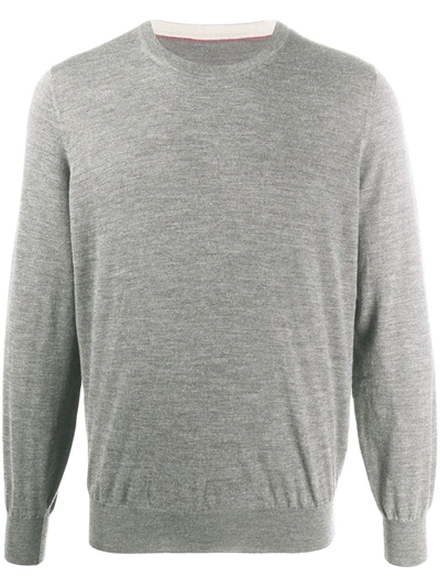 Shop Brunello Cucinelli Crew Neck Sweater In Grey