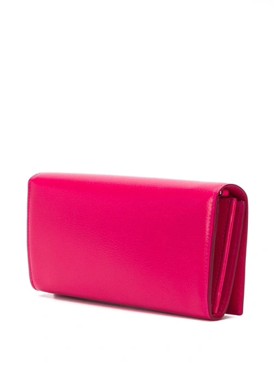 Shop Alexander Mcqueen Skull Embellished Wallet On A Chain In Pink