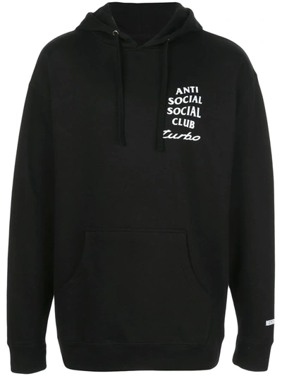 Shop Anti Social Social Club Turbo Logo-print Hoodie In Black