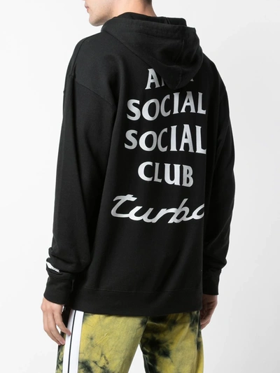 Shop Anti Social Social Club Turbo Logo-print Hoodie In Black
