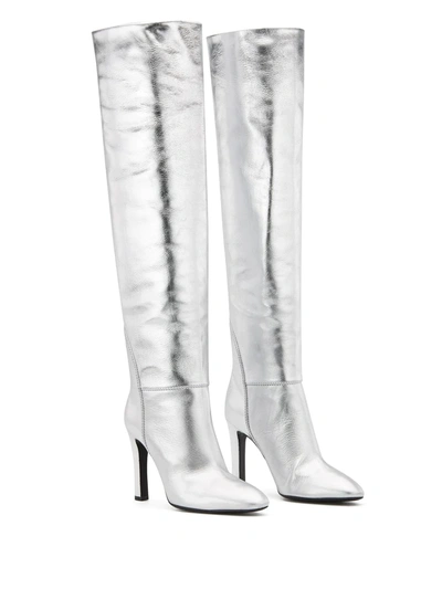 Shop Giuseppe Zanotti Knee Length Boots In Silver
