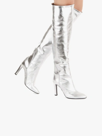 Shop Giuseppe Zanotti Knee Length Boots In Silver