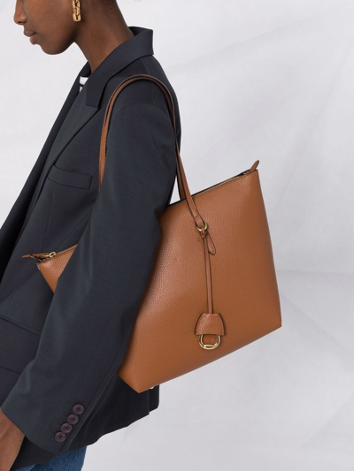 Ralph Lauren Keaton Logo-plaque Tote Bag In Brown