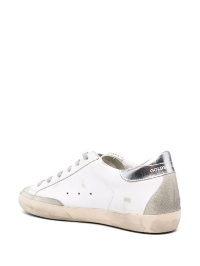 Golden Goose Super-star Leather Upper And Star Suede Toe And Spur Laminated Heel Metal Lettering In White