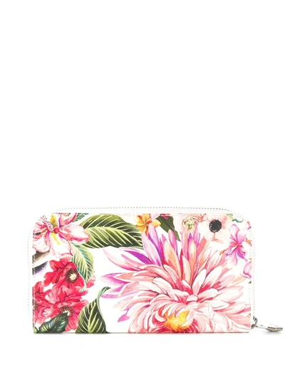 Shop Philipp Plein Crystal Floral Continental Wallet In White