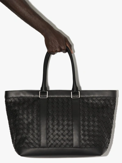 Shop Bottega Veneta Large Intrecciato Maxi Weave Tote Bag In Black