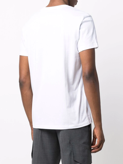 Shop Balmain Logo-print Cotton T-shirt In White