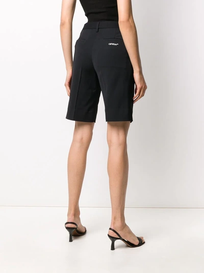 Shop Off-white Embroidered-detail Tailored Shorts In Black