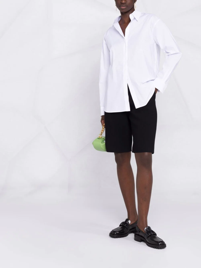 Shop Pinko Straight-point Poplin Shirt In White