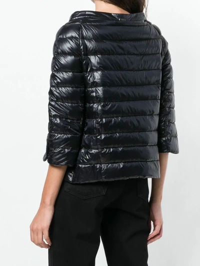 Herno Wide Boat Neck Jacket In Black