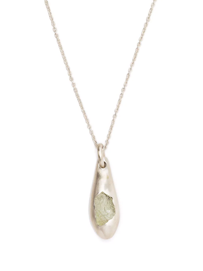Shop Parts Of Four Chrysalis Etched Aquamarine Necklace In Silber