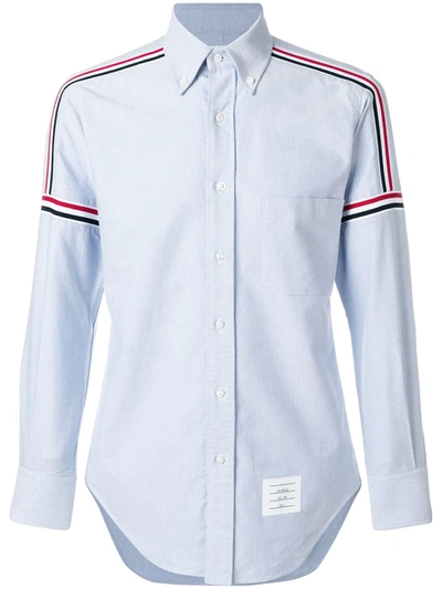 Shop Thom Browne Rwb Elastic Stripe Oxford Shirt In Blue