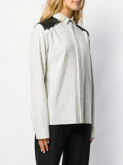 Haider Ackermann Long Sleeve Striped Shirt In White
