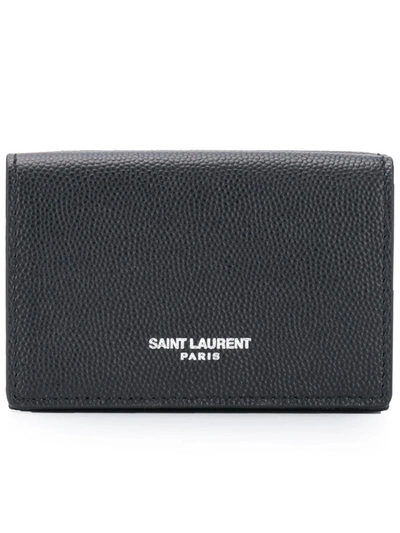 Shop Saint Laurent Grained Card Case In Black