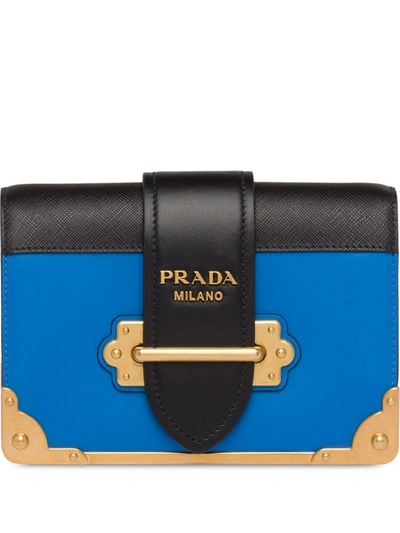 Shop Prada Cahier Bag In Blue