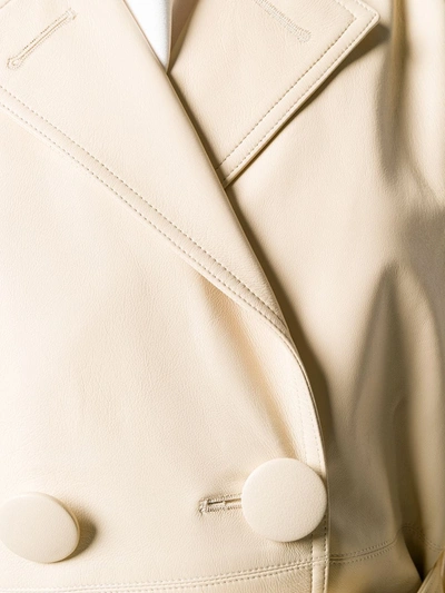 Shop Attico Oversized Button Trench Coat In Neutrals