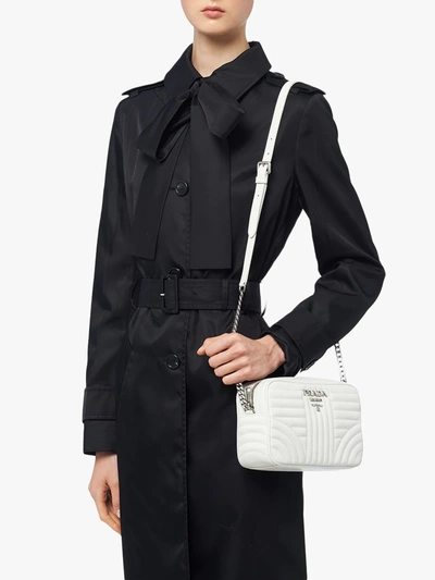 Shop Prada Diagramme Leather Bag In Black