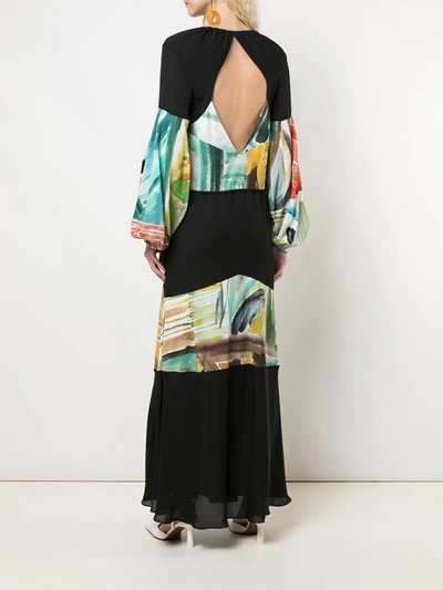 Shop Rosie Assoulin Sutter Watercolour Abstract-print Maxi Dress In Black
