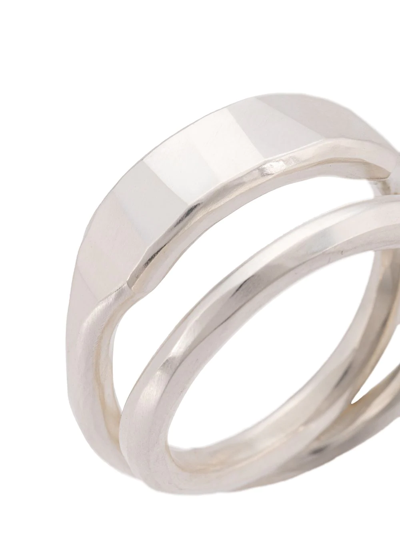 Werkstatt:münchen Werkstatt Munchen Cross Ring Forged M1721 In Silver