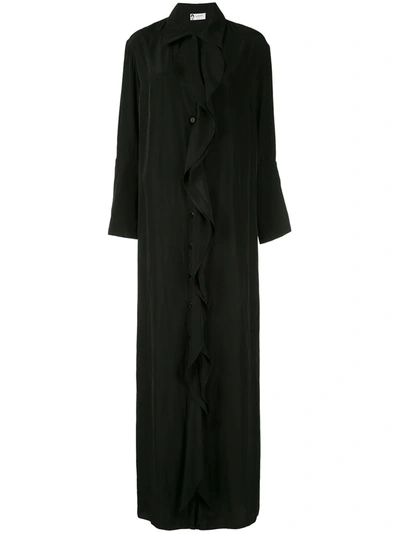 Shop Lanvin Ruffled Shirt Dress In Black
