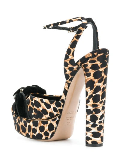 Shop Casadei Leopard Print Sandals In Black