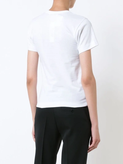 Comme Des Garçons Play Printed T-shirt With Round Collar Pattern In White