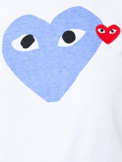 Shop Comme Des Garçons Play Heart Print T-shirt In White