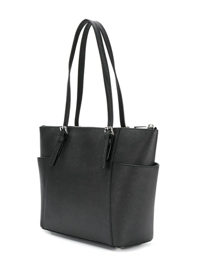 Shop Michael Michael Kors Front Brand Logo Shoulder Bag In Black