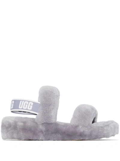 Shop Ugg Oh Yeah Shearling Sandals In Grey