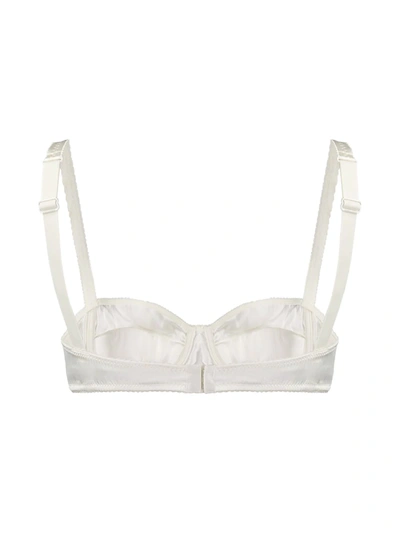 Shop Dolce & Gabbana Satin Balconette Bra In White