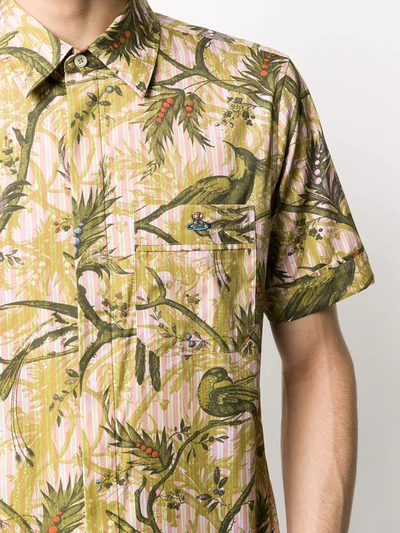 Shop Vivienne Westwood Paradise-print Cotton Shirt In Green