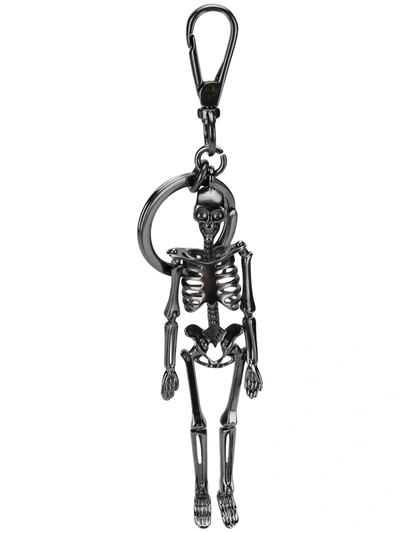 Shop Alexander Mcqueen Skeleton Keyring In Silver
