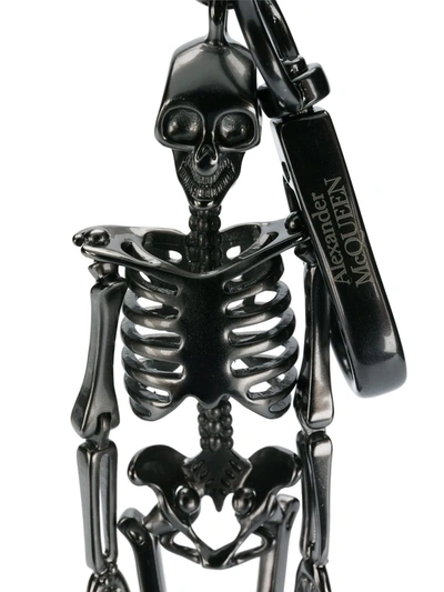 Shop Alexander Mcqueen Skeleton Keyring In Silver