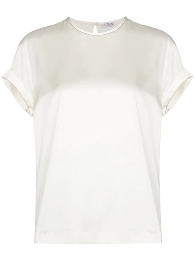 Brunello Cucinelli Women's Silk Top In White