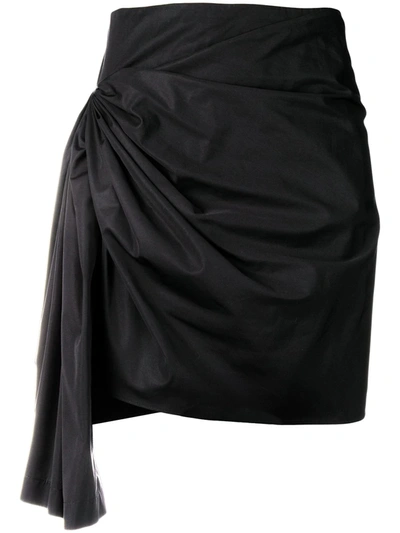 Shop Givenchy Short Draped Skirt In Black