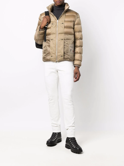 Ten C Patch-detail Puffer Jacket In Braun