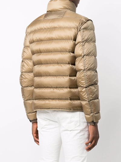 Ten C Patch-detail Puffer Jacket In Braun