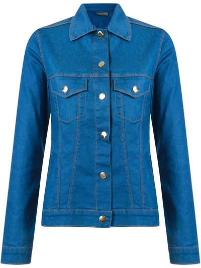 Shop Amapô Slim Fit Denim Jacket In Blue