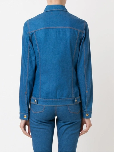 Shop Amapô Slim Fit Denim Jacket In Blue
