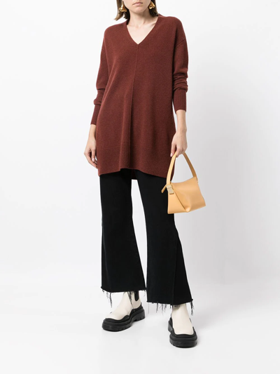 Shop Co V-neck Cashmere-knit Top In Rot