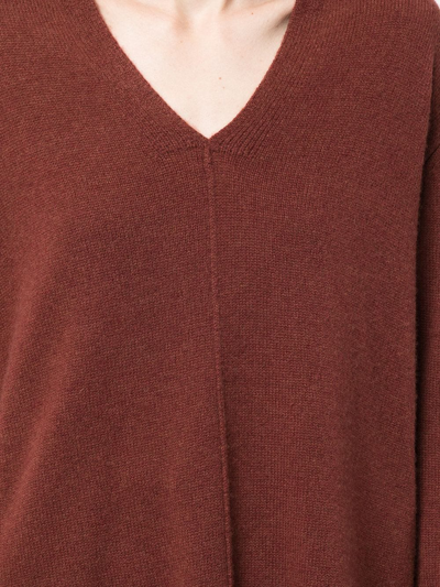 Shop Co V-neck Cashmere-knit Top In Rot