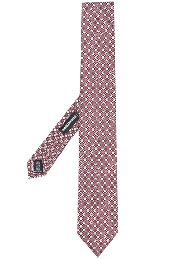 Shop Dsquared2 Geometric Pattern Tie In Red