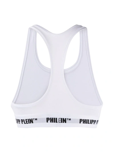 Philipp Plein Logo Band Sports Bra In White