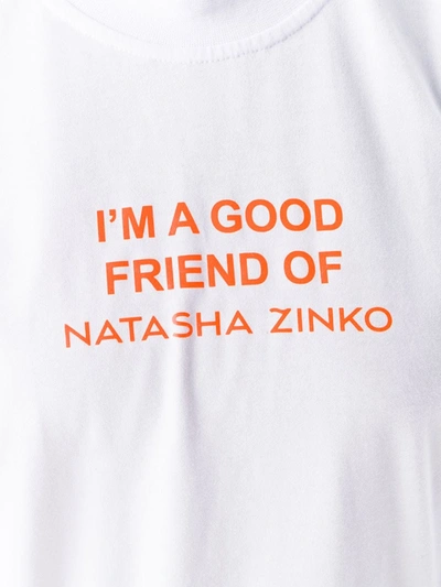 Shop Natasha Zinko Script Pint T-shirt In White