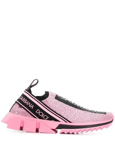 Shop Dolce & Gabbana Sorrento Slip-on Sneakers In Pink