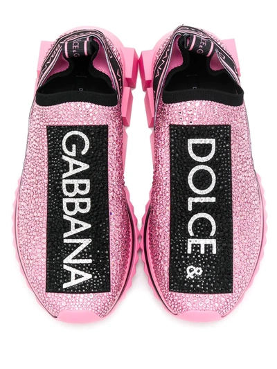 Shop Dolce & Gabbana Sorrento Slip-on Sneakers In Pink