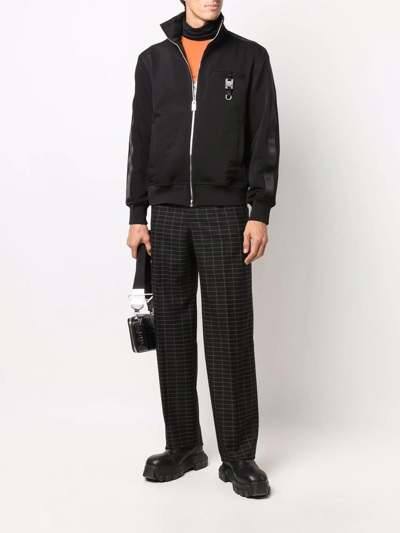 Off-white Grid Pattern Straight Leg Trousers In Schwarz