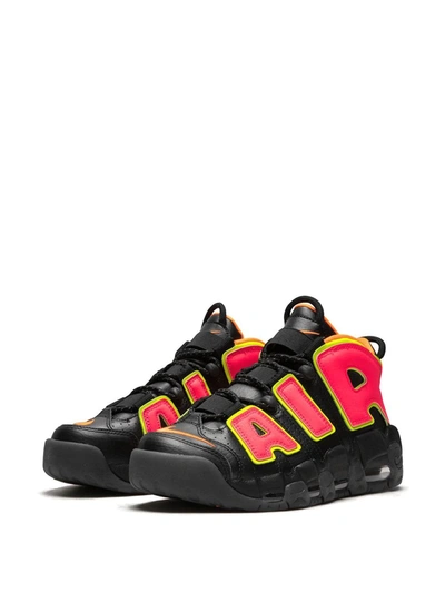 Shop Nike Air More Uptempo "hot Punch" Sneakers In Black