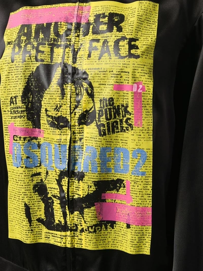 Shop Dsquared2 Punk Print Bomber Jacket In Black