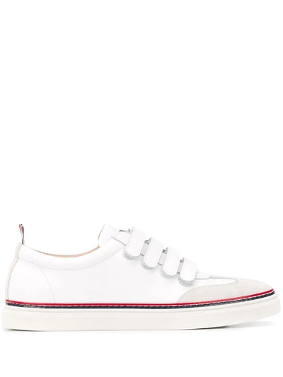 Shop Thom Browne Touch-strap Low-top Sneakers In White